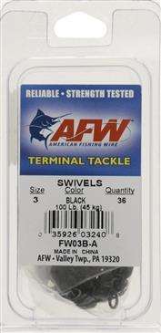 Generic American Fishing Wire Black Coastlock #3 Swivels 36 Pack 100 Pound Test Generic American Fishing Wire Black Coastlock #3 Swivels 36 Pack 100 Pound Test