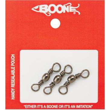 Boone Bait Black Barrel Swivels Size 12 - Handy Resealable Pouch/High Quality