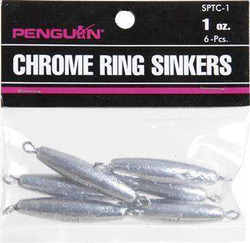 Generic Danielson Chrome Sinker Torpedo Chrome Ring  6 Per Pack 1 Ounce