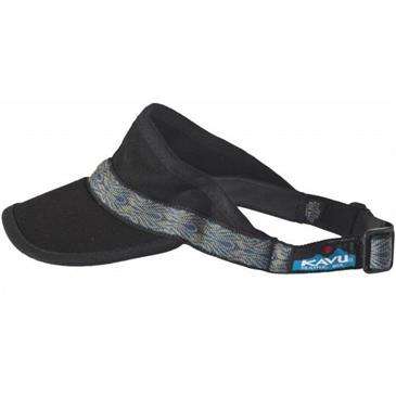 Kavu Black Strapvisor - One Size Fits All, On-Head Adjustment, Patterned Nylon Kavu Black Strapvisor - One Size Fits All, On-Head Adjustment, Patterned Nylon
