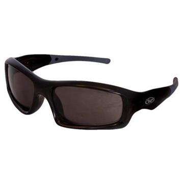 Fox Outdoor Matte Black Sunsation II Safety Glasses - Flexible Rubber Ear Pads/Smoke Lenses