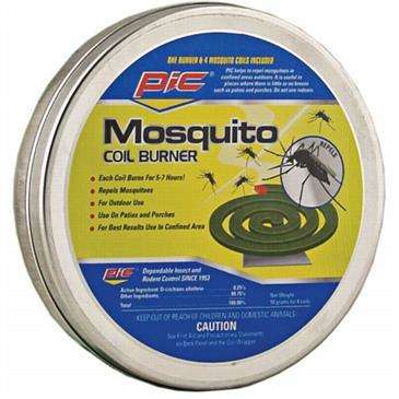 Pic Mosquito Coil Burner Metal - Repellent, Burns 5-7 Hours, Patios/Porches