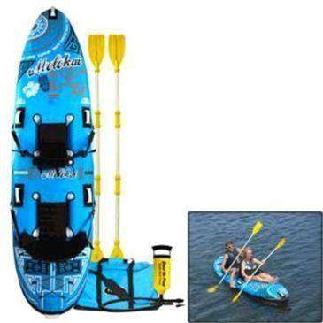 Rave Sports RAVE Molokai Kayak w/Pump, Paddles & Carry Bag - Elastic Bungee Storage Straps