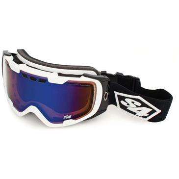 S4 White-Blue ALRT Shiny Goggle - Optical Armor Anti-Scratch Coating