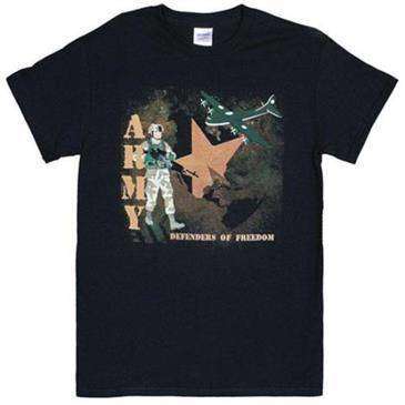 Fox Outdoor Black Army Defenders Of Freedom One Sided Imprinted T-Shirt Fox Outdoor Black Army Defenders Of Freedom One Sided Imprinted T-Shirt