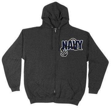 Fox Outdoor Black Navy Anchor Men'S Hooded/Zip Front Sweatshirt Fox Outdoor Black Navy Anchor Men'S Hooded/Zip Front Sweatshirt
