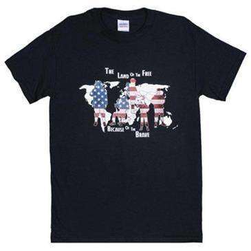 Fox Outdoor Black The Land Of The Free One Sided Imprinted Logo T-Shirt Fox Outdoor Black The Land Of The Free One Sided Imprinted Logo T-Shirt