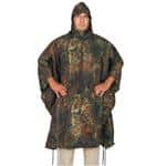 P/U Coated Waterproof Rain Poncho Hood W/Drawstring Cord