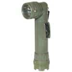 generic Olive Drab Green C-Cell Mini Anglehead Flashlite - Four Color Lenses & Belt Clip