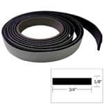 TACO Black Hatch Tape 8'L x 1/8''H x .75''W - Creates A Tight/Rattle Free Seal